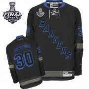 Reebok New York Rangers NO.30 Henrik Lundqvist Men's Jersey (Black Ice Authentic 2014 Stanley Cup)