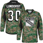 Reebok New York Rangers NO.30 Henrik Lundqvist Men's Jersey (Camo Authentic Veterans Day Practice)