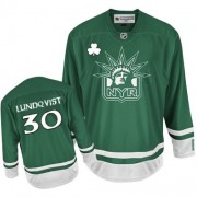Reebok New York Rangers NO.30 Henrik Lundqvist Men's Jersey (Green Authentic St Patty's Day)