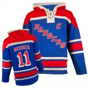 Old Time Hockey New York Rangers NO.11 Mark Messier Men's Jersey (Royal Blue Premier Sawyer Hooded Sweatshirt)
