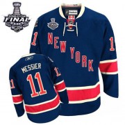 Reebok New York Rangers NO.11 Mark Messier Men's Jersey (Navy Blue Premier Third 2014 Stanley Cup)