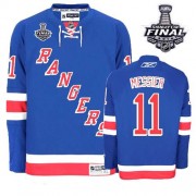 Reebok New York Rangers NO.11 Mark Messier Men's Jersey (Royal Blue Authentic Home 2014 Stanley Cup)