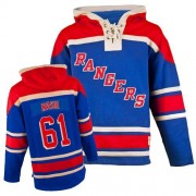 Old Time Hockey New York Rangers NO.61 Rick Nash Men's Jersey (Royal Blue Authentic Sawyer Hooded Sweatshirt)