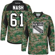 Reebok New York Rangers NO.61 Rick Nash Men's Jersey (Camo Authentic Veterans Day Practice)
