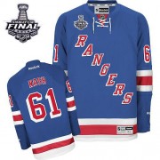 Reebok New York Rangers NO.61 Rick Nash Men's Jersey (Royal Blue Authentic Home 2014 Stanley Cup)