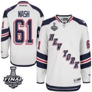 Reebok New York Rangers NO.61 Rick Nash Men's Jersey (White Authentic 2014 Stanley Cup 2014 Stadium Series)