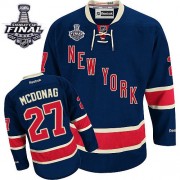 Reebok New York Rangers NO.27 Ryan McDonagh Men's Jersey (Navy Blue Premier Third 2014 Stanley Cup)