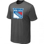 New York Rangers Mens Team Logo Short Sleeve T-Shirt - Dark Grey