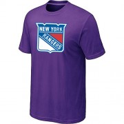 New York Rangers Mens Team Logo Short Sleeve T-Shirt - Purple