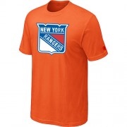 New York Rangers Mens Team Logo Short Sleeve T-Shirt - Orange