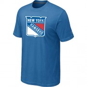 New York Rangers Mens Team Logo Short Sleeve T-Shirt - light Blue