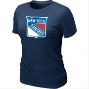 New York Rangers Women's Team Logo Short Sleeve T-Shirt - Dark Blue