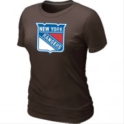 New York Rangers Women's Team Logo Short Sleeve T-Shirt - Brown