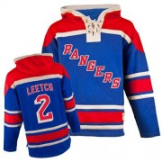 Old Time Hockey New York Rangers NO.2 Brian Leetch Men's Jersey (Royal Blue Authentic Sawyer Hooded Sweatshirt)