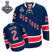 Reebok New York Rangers NO.2 Brian Leetch Men's Jersey (Navy Blue Authentic Third 2014 Stanley Cup)
