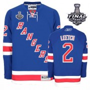 Reebok New York Rangers NO.2 Brian Leetch Men's Jersey (Royal Blue Authentic Home 2014 Stanley Cup)