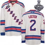 Reebok New York Rangers NO.2 Brian Leetch Men's Jersey (White Authentic Away 2014 Stanley Cup)