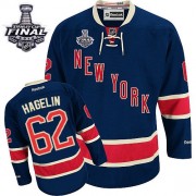 Reebok New York Rangers NO.62 Carl Hagelin Men's Jersey (Navy Blue Authentic Third 2014 Stanley Cup)