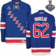 Reebok New York Rangers NO.62 Carl Hagelin Men's Jersey (Royal Blue Authentic Home 2014 Stanley Cup)