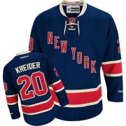 Reebok New York Rangers NO.20 Chris Kreider Men's Jersey (Navy Blue Authentic Third)