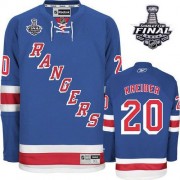 Reebok New York Rangers NO.20 Chris Kreider Men's Jersey (Royal Blue Authentic Home 2014 Stanley Cup)