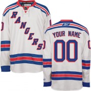 Reebok New York Rangers Youth White Authentic Away Customized Jersey